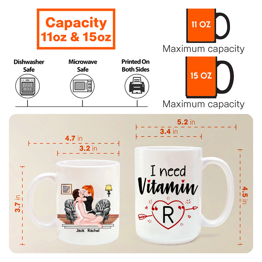Valentine Couple - I need Vitamin "U" - Couple Mug, Couple Gifts, Valentine's Day Gifts, Valentine Mug - Personalized Mug Tu20