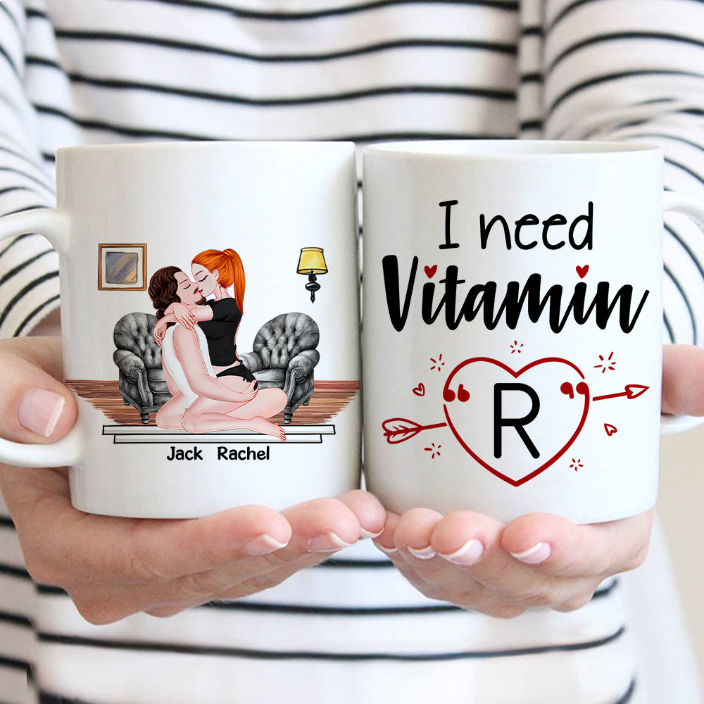 Valentine Couple - I need Vitamin "U" - Couple Mug, Couple Gifts, Valentine's Day Gifts, Valentine Mug - Personalized Mug Tu20