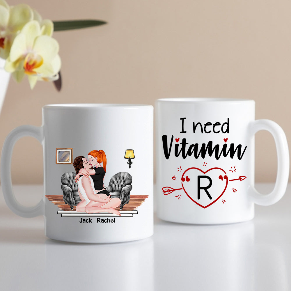 Valentine Couple - I need Vitamin "U" - Couple Mug, Couple Gifts, Valentine's Day Gifts, Valentine Mug - Personalized Mug Tu20