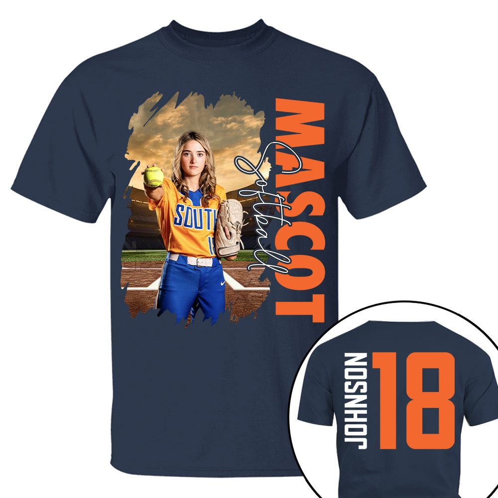Custom Photo Softball Shirt, Personalized Softball Mom Shirt, Game Day Softball Hoodie, Softball Dad Sweatshirt