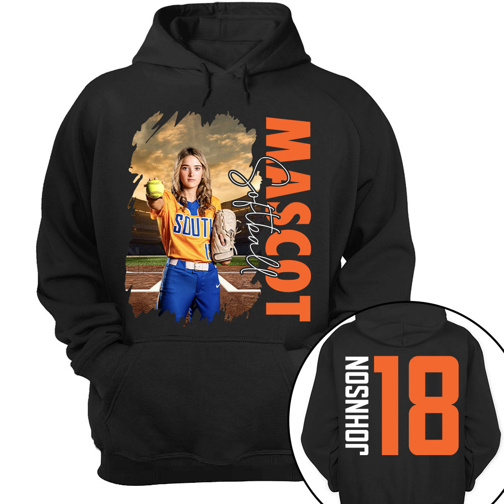 Custom Photo Softball Shirt, Personalized Softball Mom Shirt, Game Day Softball Hoodie, Softball Dad Sweatshirt