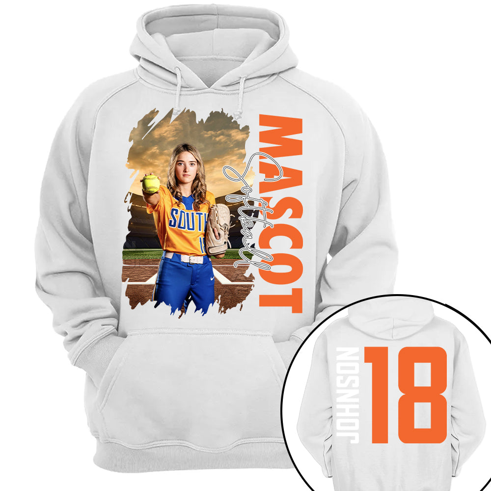 Custom Photo Softball Shirt, Personalized Softball Mom Shirt, Game Day Softball Hoodie, Softball Dad Sweatshirt