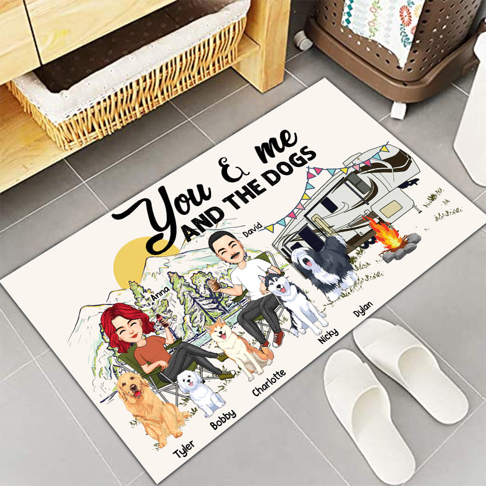 You & Me And The Dogs - Custom Doormat For Family, Camping Na04 Nh00