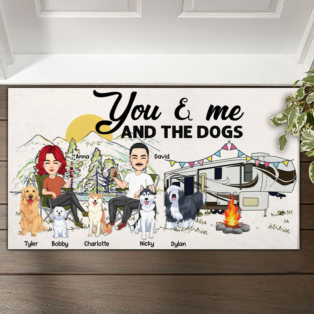 You & Me And The Dogs - Custom Doormat For Family, Camping Na04 Nh00