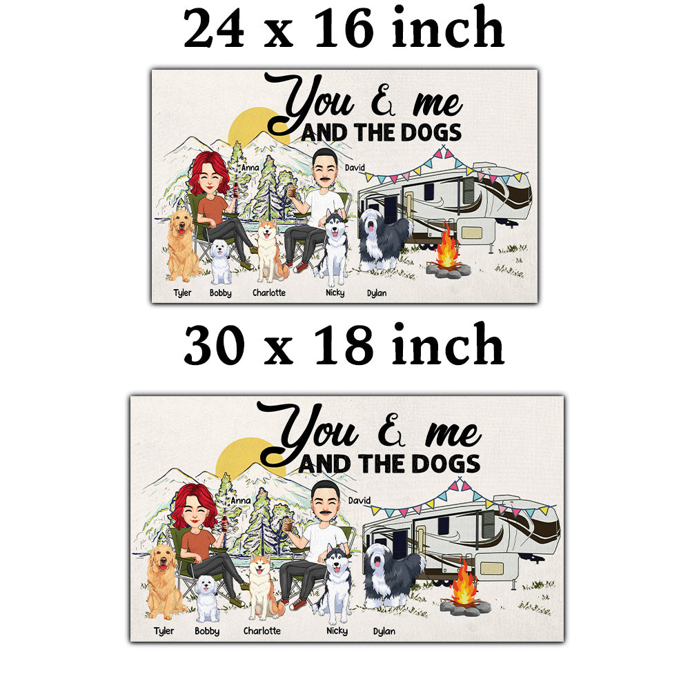 You & Me And The Dogs - Custom Doormat For Family, Camping Na04 Nh00