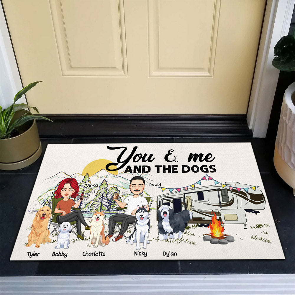 You & Me And The Dogs - Custom Doormat For Family, Camping Na04 Nh00