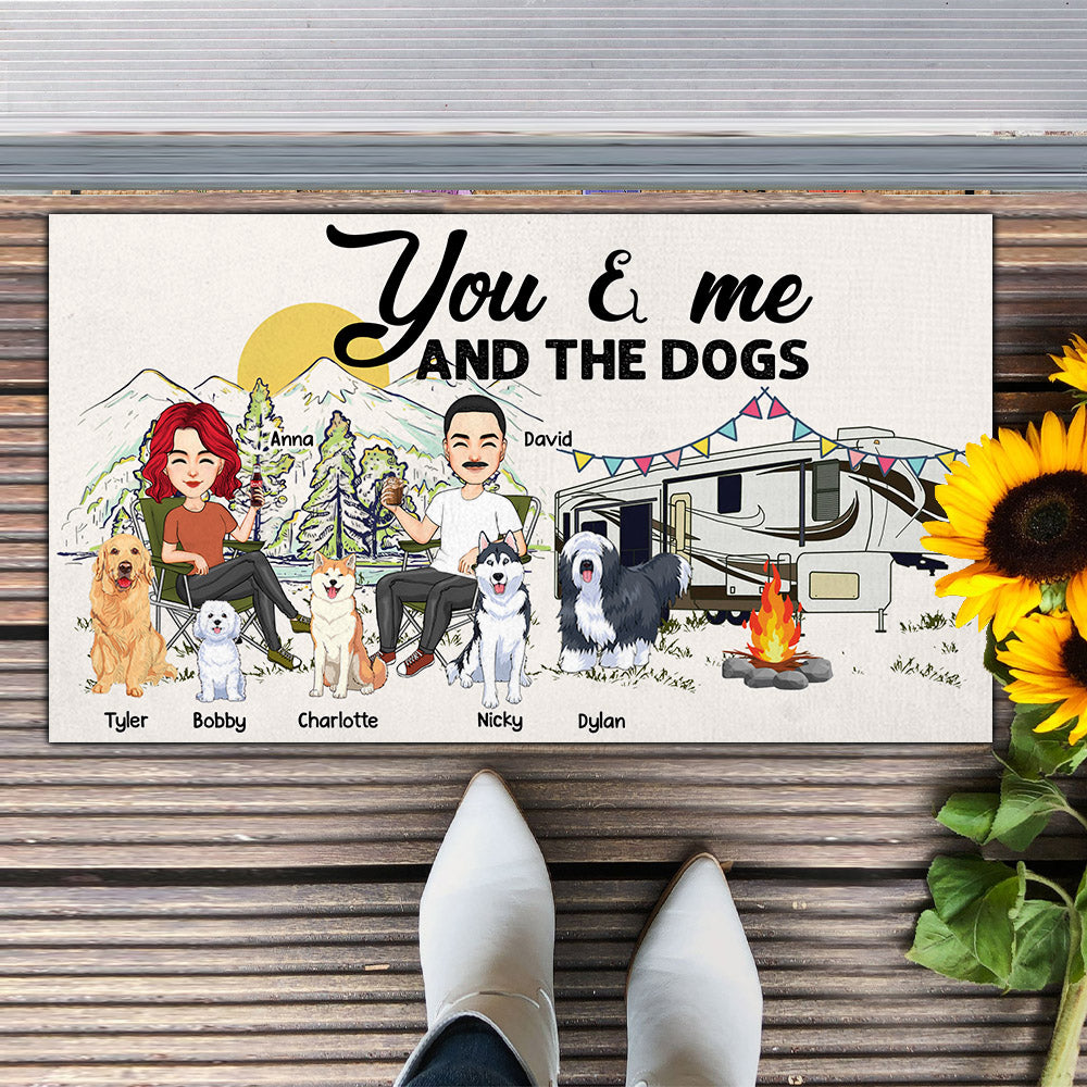 You & Me And The Dogs - Custom Doormat For Family, Camping Na04 Nh00
