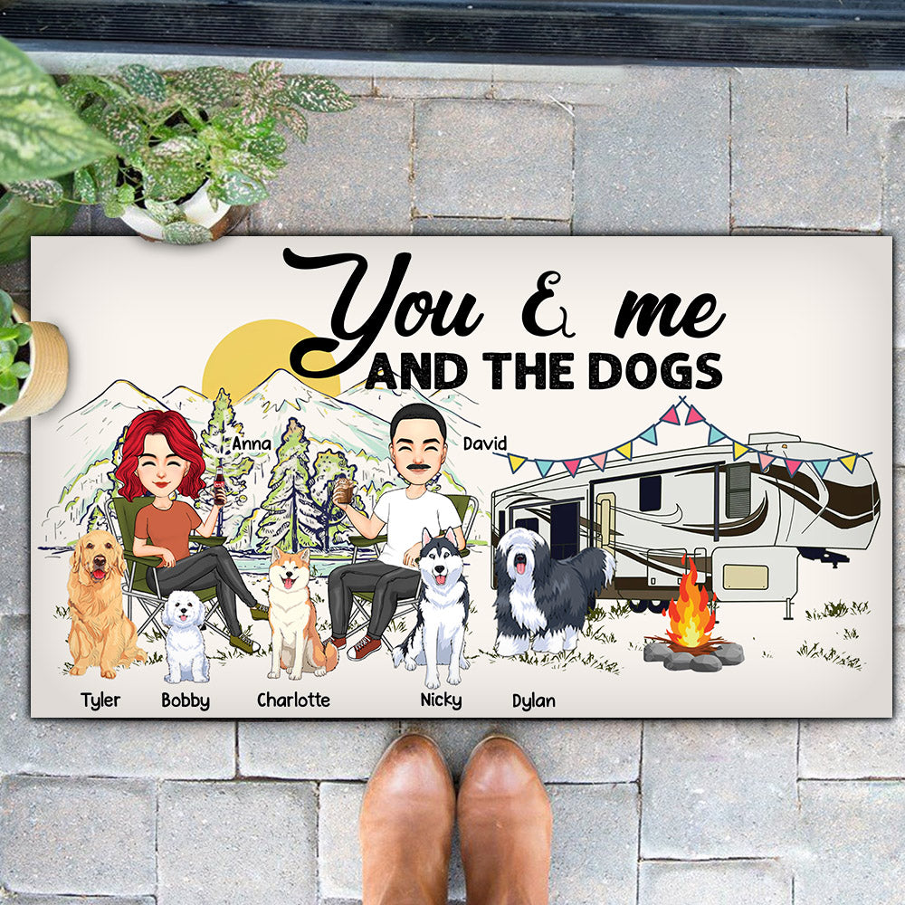You & Me And The Dogs - Custom Doormat For Family, Camping Na04 Nh00