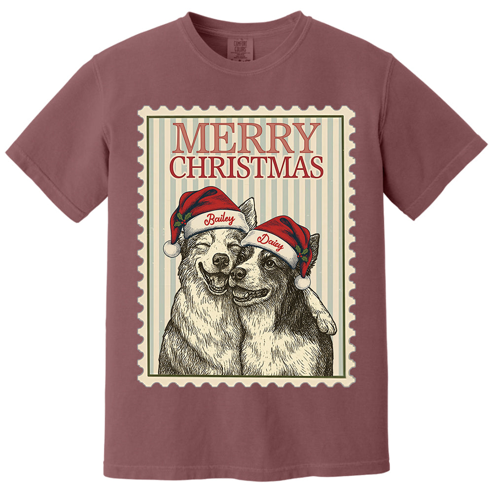 Merry Christmas Custom Dog Photo Shirt Gift For Pet Lovers T1807