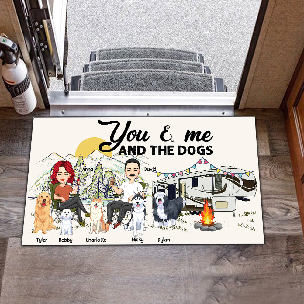 You & Me And The Dogs - Custom Doormat For Family, Camping Na04 Nh00