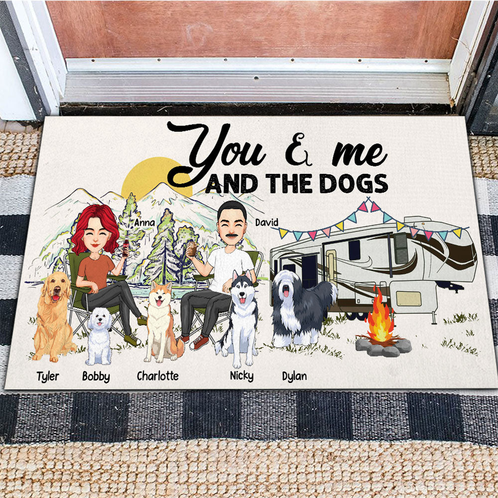 You & Me And The Dogs - Custom Doormat For Family, Camping Na04 Nh00