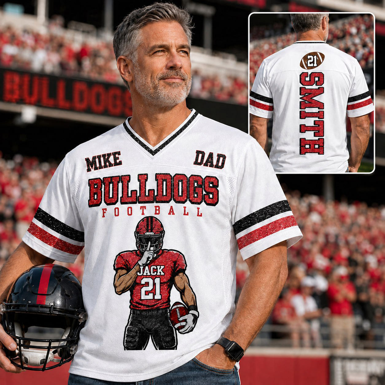 Personalized American Football Mom Jersey- Football GameDay Custom Shirt For Mom, Dad Na02 T24