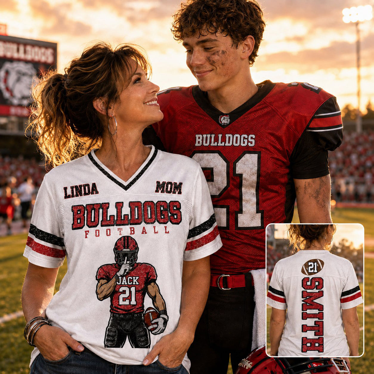 Personalized American Football Mom Jersey- Football GameDay Custom Shirt For Mom, Dad Na02 T24