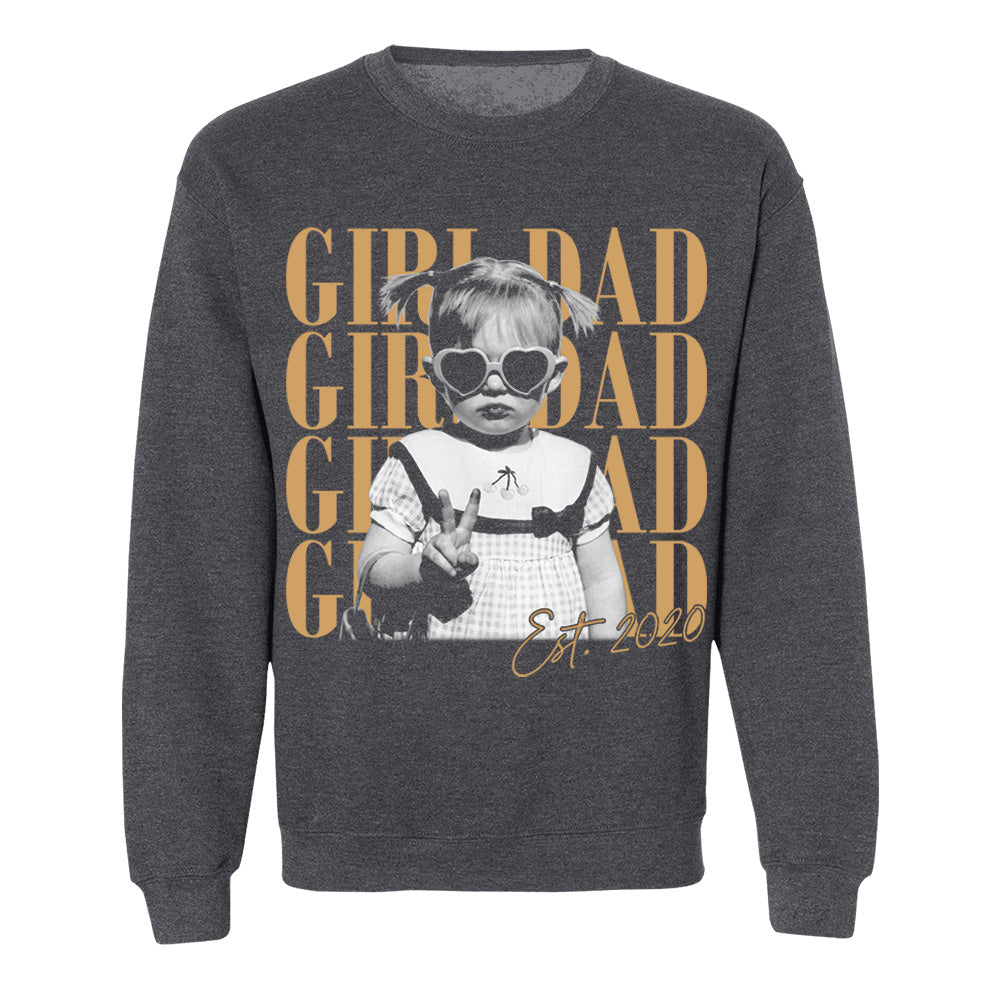 Custom Dad Vintage Photo Shirt, Custom Girl Dad Shirt, Personalized Fathers Day Shirt With Kids Photo, Funny Dad Shirt, Gift from Daughter VH01