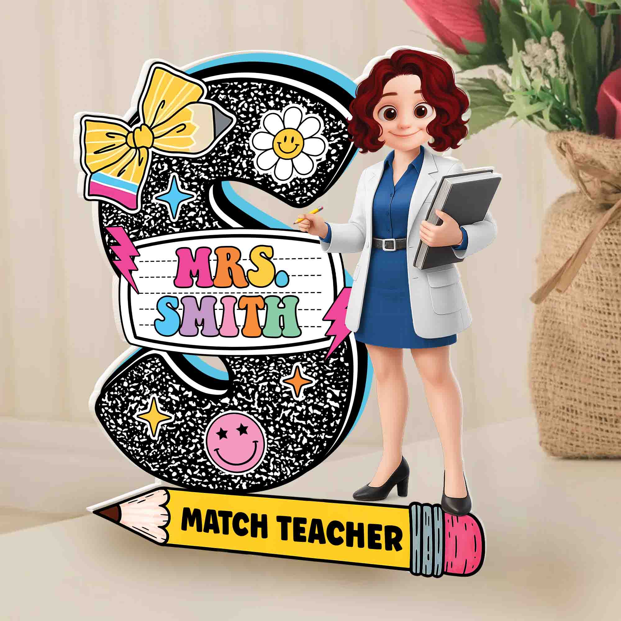 Personalized Acrylic Desk Name Plate, Back To School, Teacher Appreciation Gift T1807 Pt99