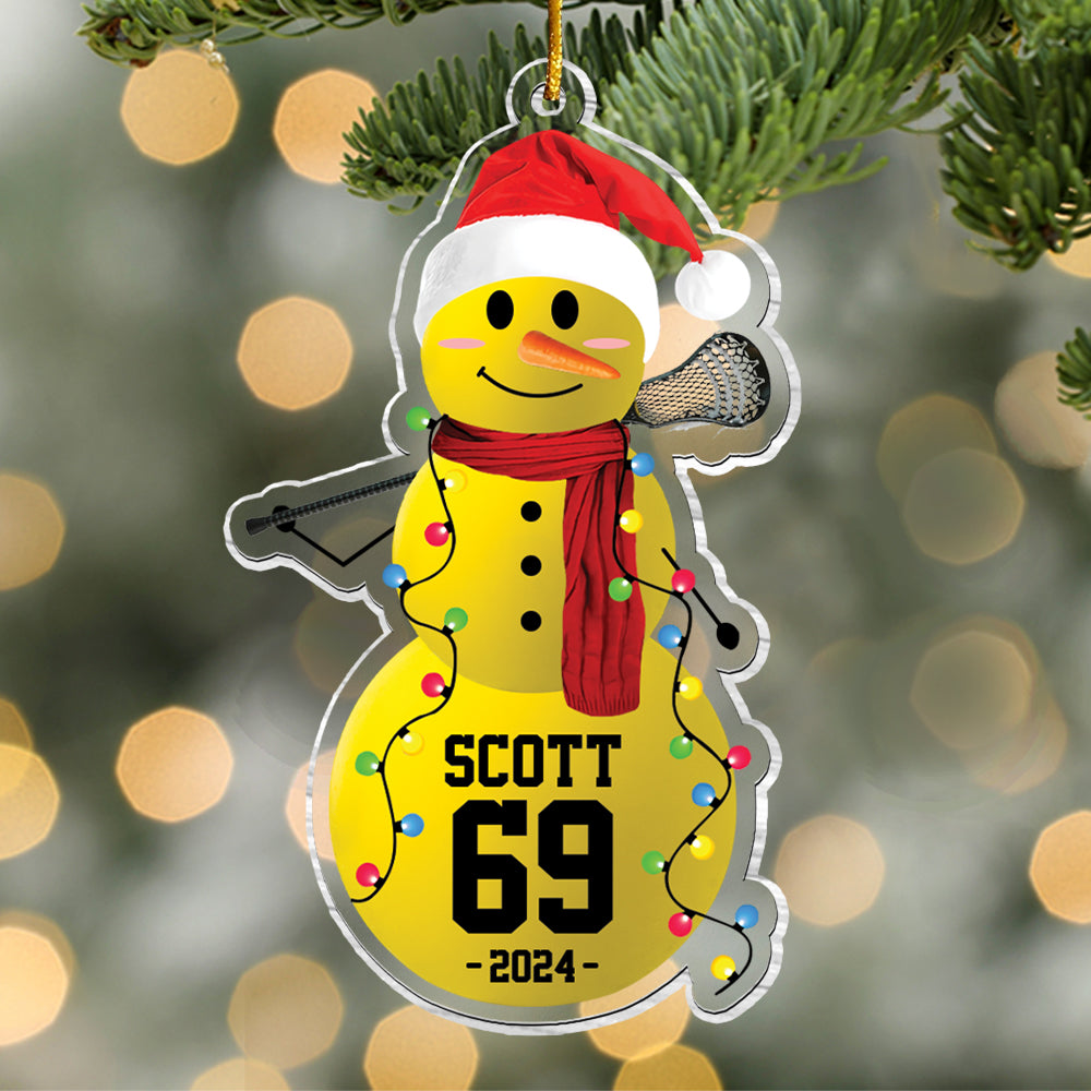 Lacrosse Snowman - Gifts For Players, Team, Boys - Personalized Acrylic Ornament Tu20