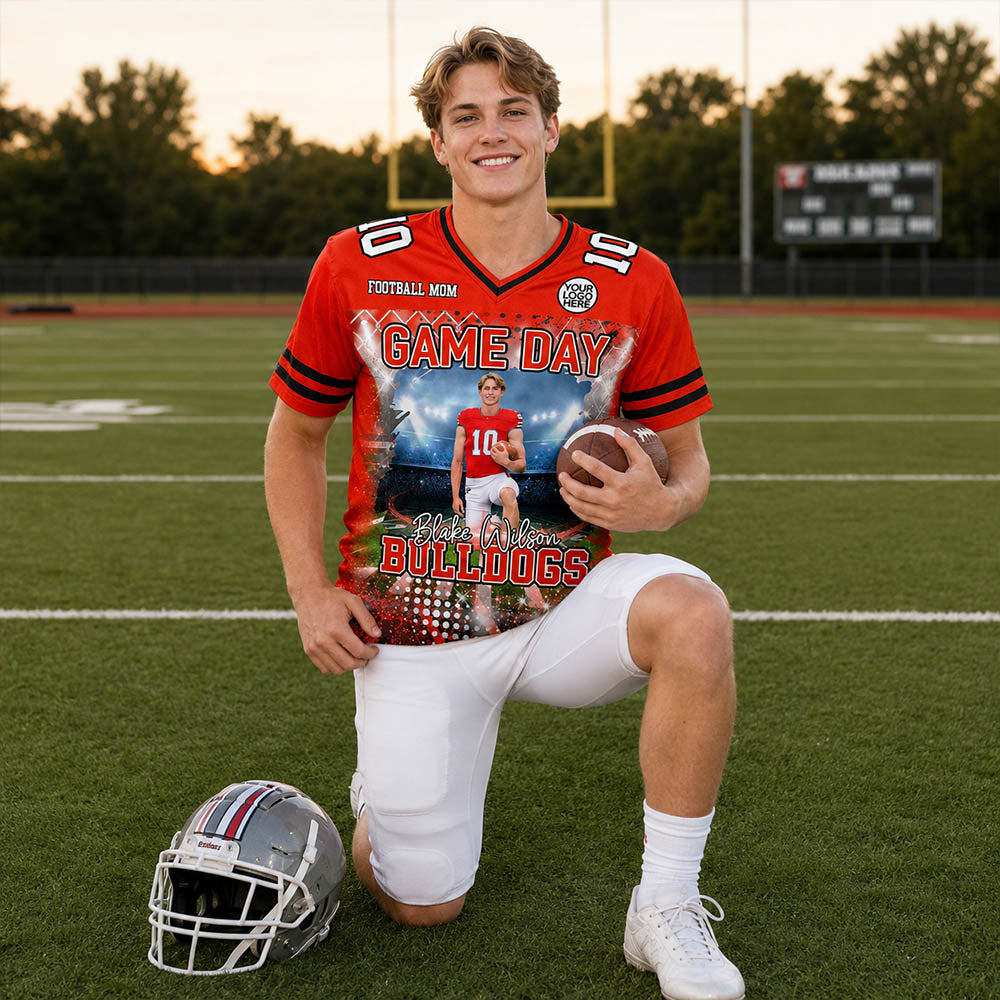 Custom Photo Football Game Day Football Jersey Gift For Football Lovers - Personalized Gift For Football Player