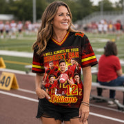 Custom Photo Football Jersey I Will Always Be Your Biggest Fan Game Day Shirt For Football Mom Dad Family H2511