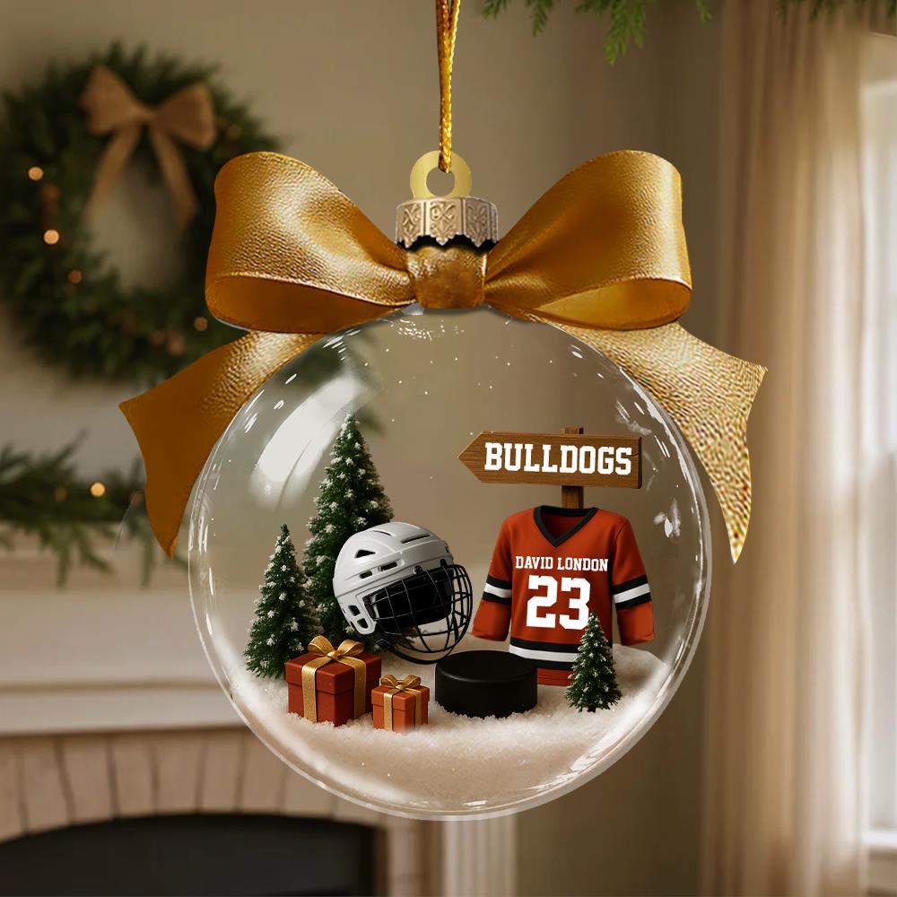 Personalized Hockey Transparent Ornament - Gift For Hockey Lovers T1807
