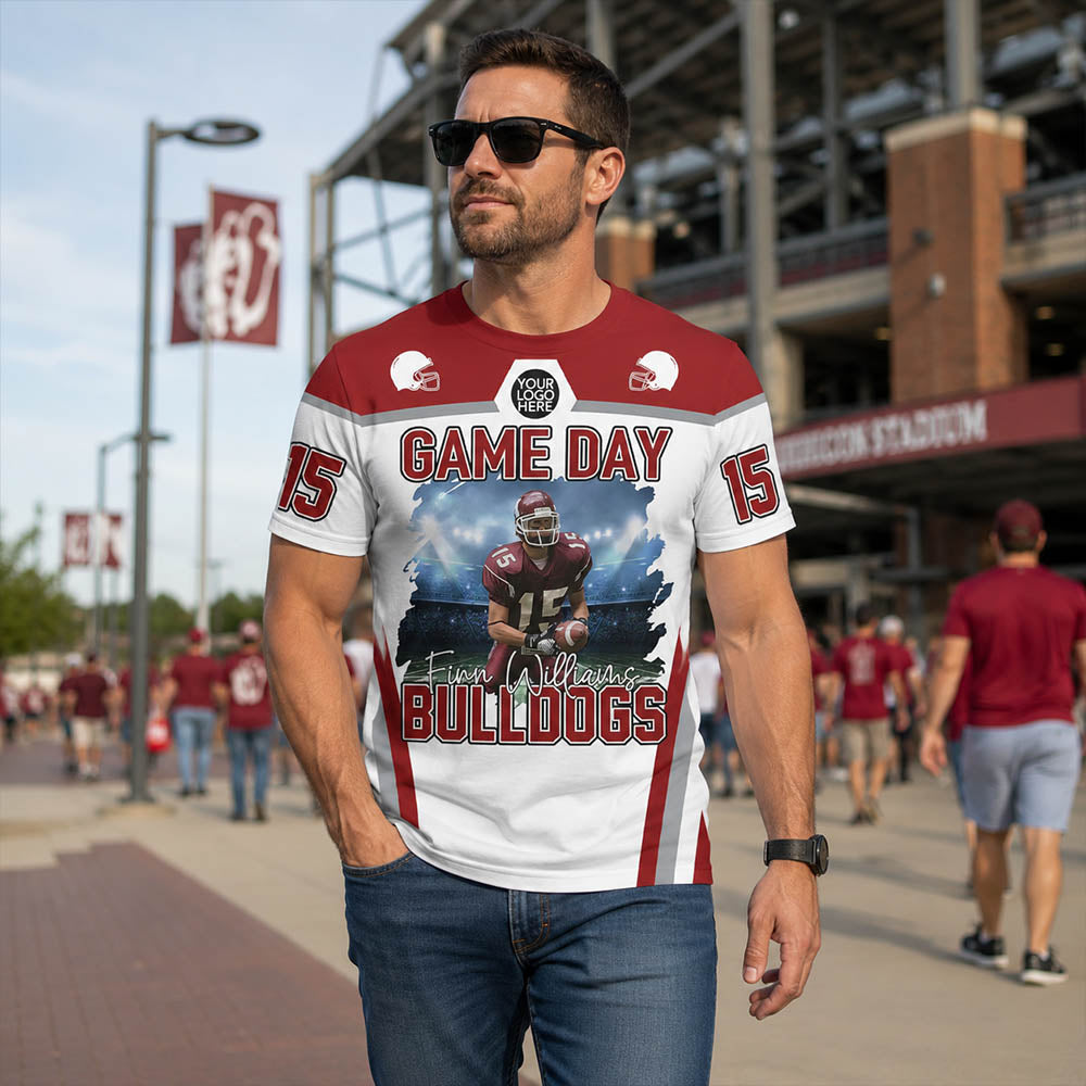 Custom Photo Football Game Day Football Shirt Gift For Football Lovers - Personalized Gift For Football Player K1702