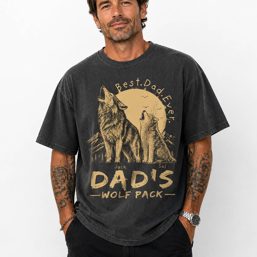 Dad's Wolf Pack Best Dad Ever Personalized Shirt Father's Day Gifts For Dad T1807
