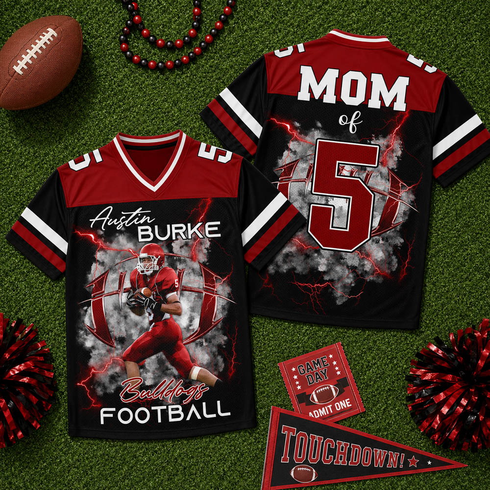 Personalied Football Jersey Shirt For Football Family Custom Photo Game Day Family Shirt H2511
