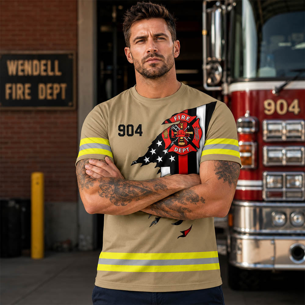 Firefighter Custom Uniform All Over Print Shirt Gift For Firemen H2511