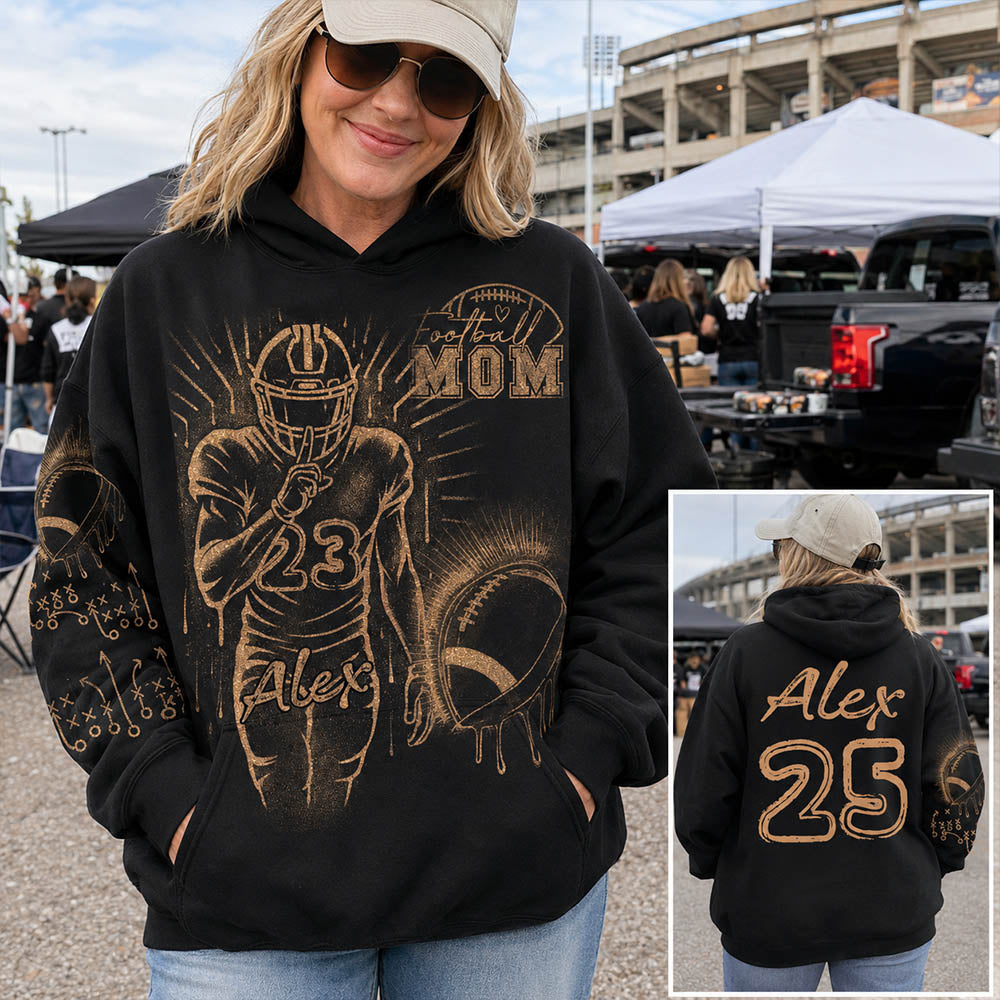 Personalized Bleach Style Football Shirt For Football Mom