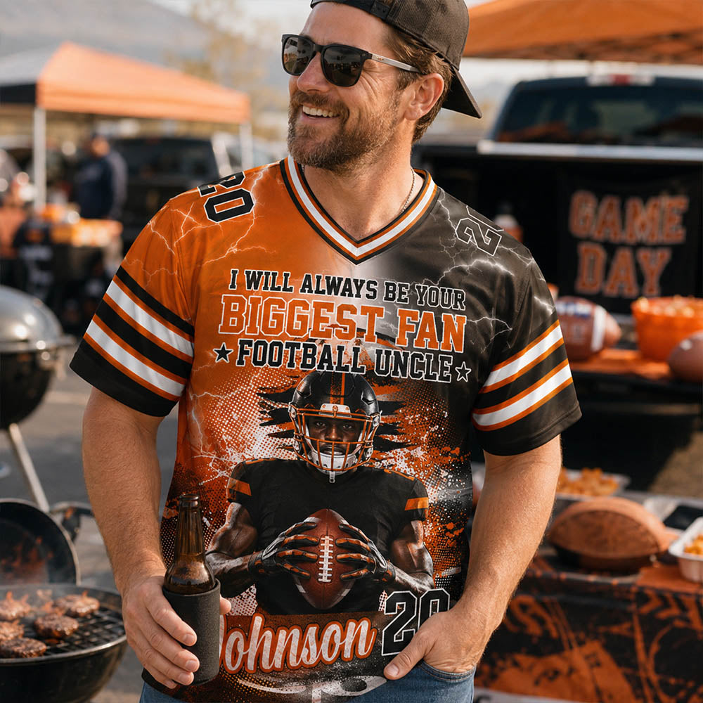 Personalized Football Jersey Game Day Gift For Football Lovers - Custom Photo Gift For Football Family H2511