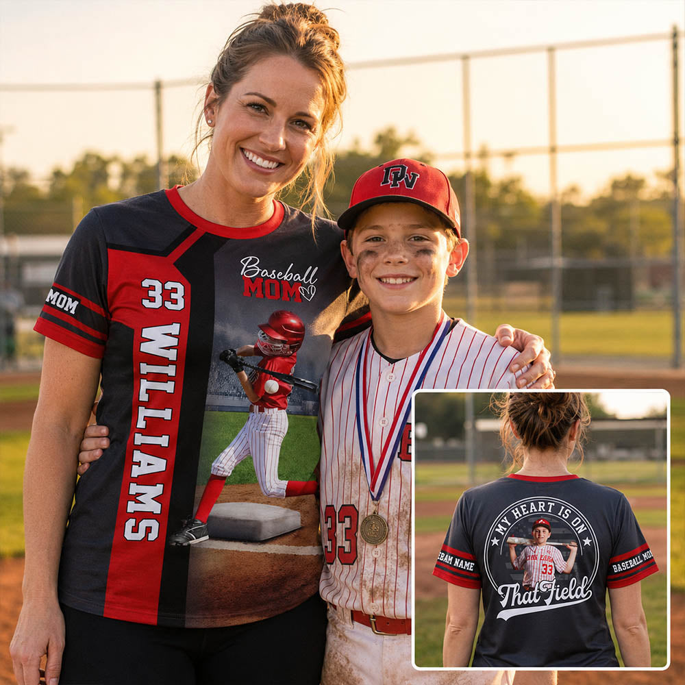 Baseball Mom - Custom Gifts Personalized Shirt Baseball Family NA04
