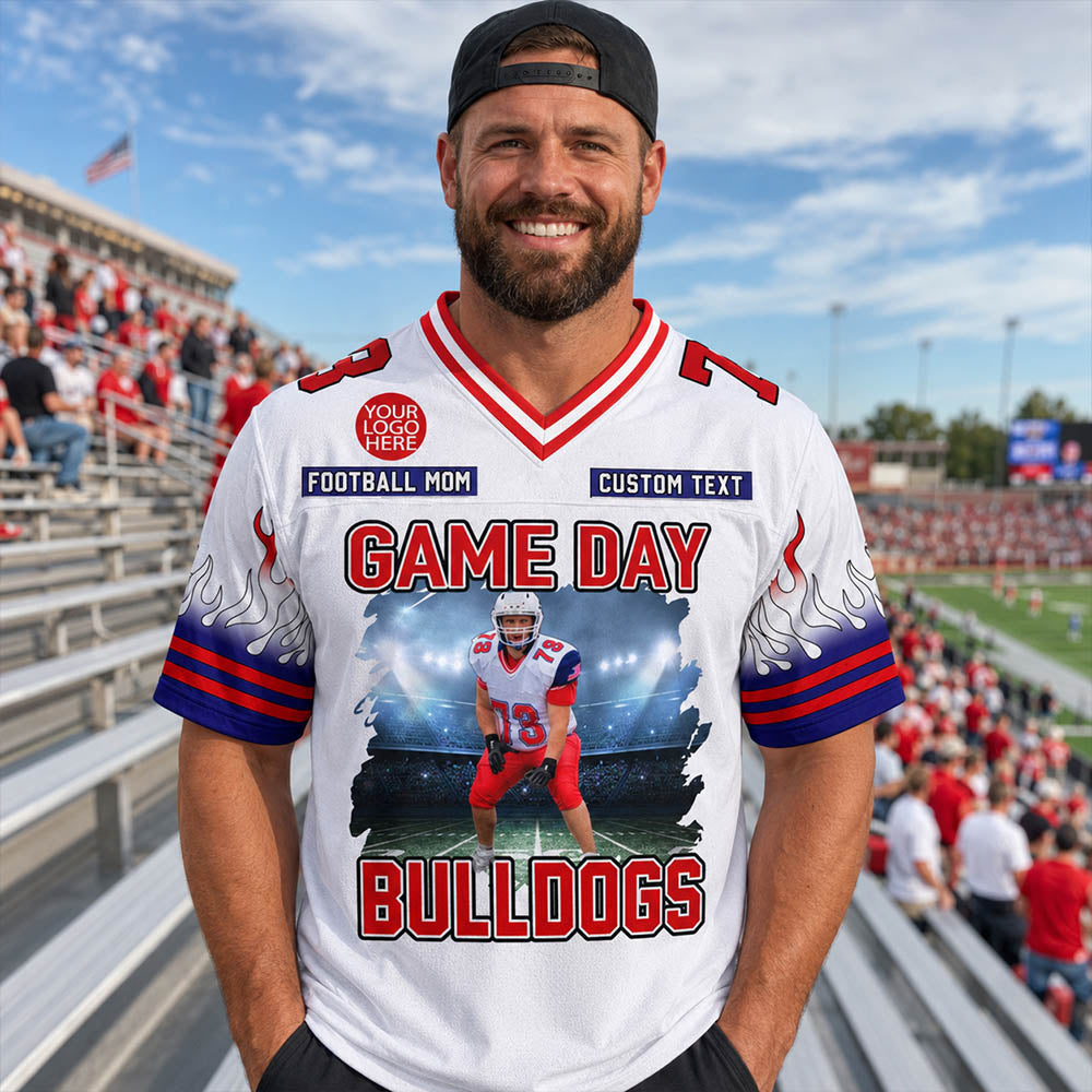 Custom Photo Football Game Day Football Jersey Gift For Football Lovers - Personalized Gift For Football Player K1702