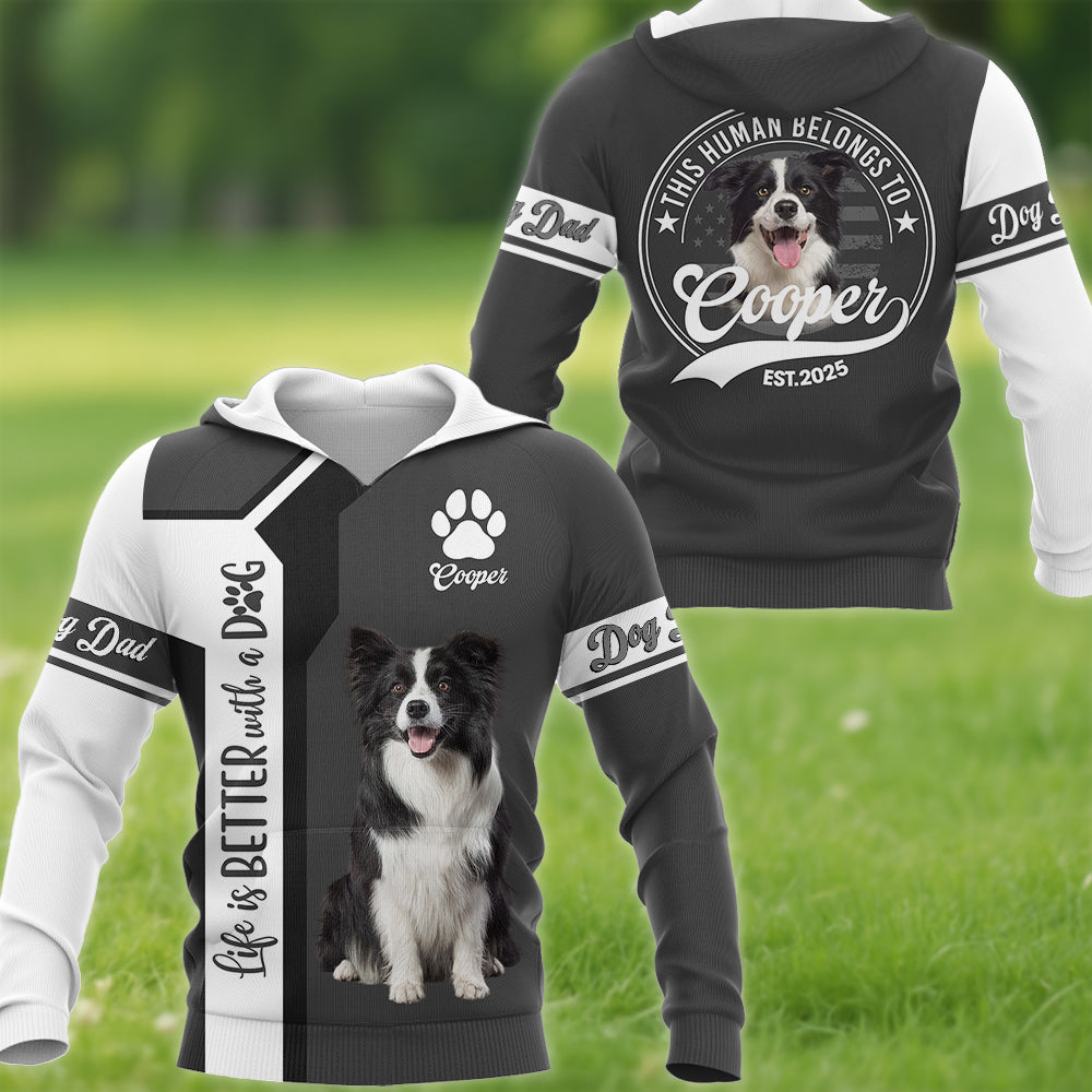 Life Is Better With A Dog, Personalized  Shirt, Custom Photo Dog, Gift For Dog Lover T1807