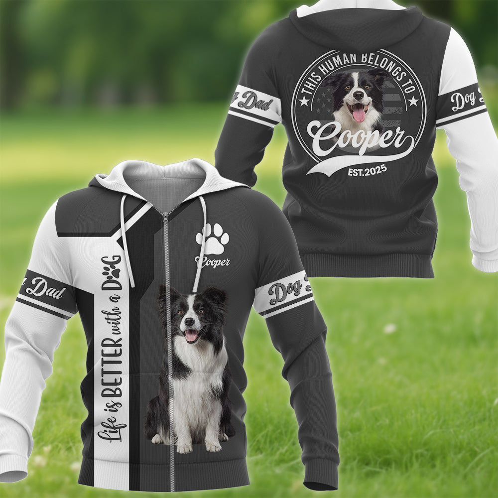 Life Is Better With A Dog, Personalized  Shirt, Custom Photo Dog, Gift For Dog Lover T1807