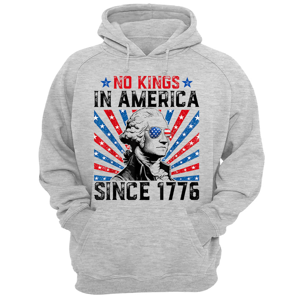No Kings in America Since 1776 Distressed USA Flag Vintage Shirts
