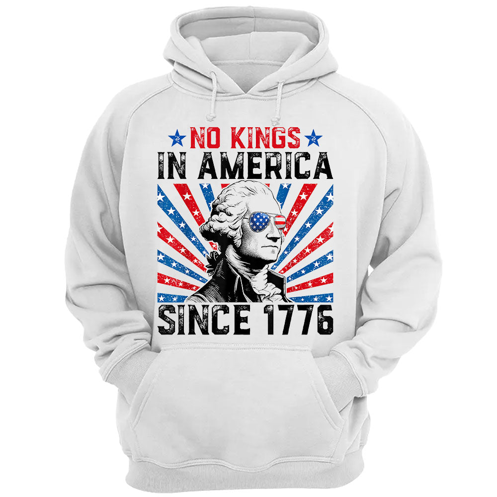 No Kings in America Since 1776 Distressed USA Flag Vintage Shirts