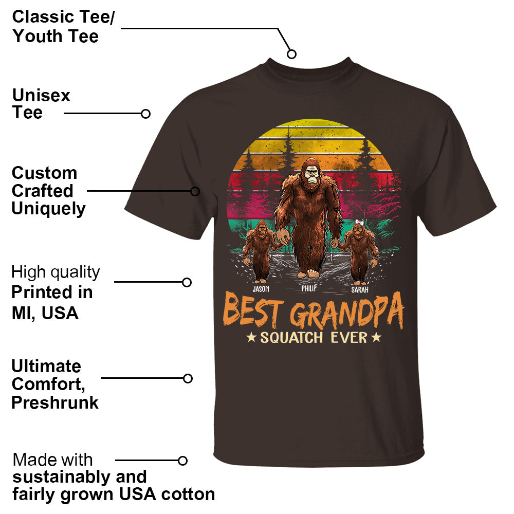 Best PaPa Squatch Ever Bigfoot - Personalized Vintage Shirt T1807 Li29