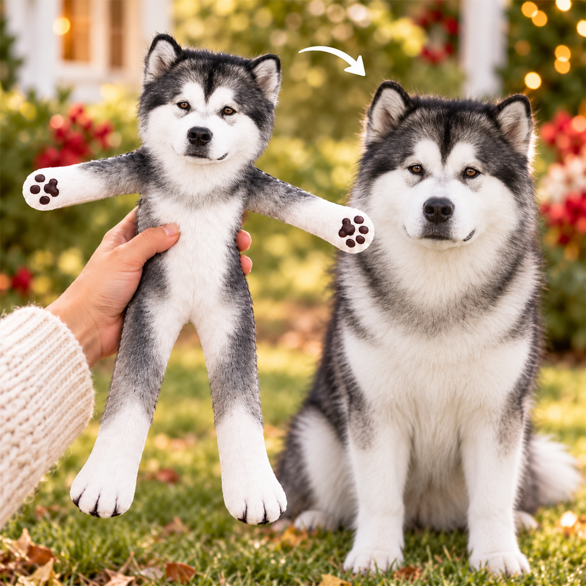 Personalized Alaskan Malamute Photo Pet Squishy Toy Poseable Plush Doll, Funny Gift For Dog Mom, Dad, Pet Lover T1807 T24 TL06