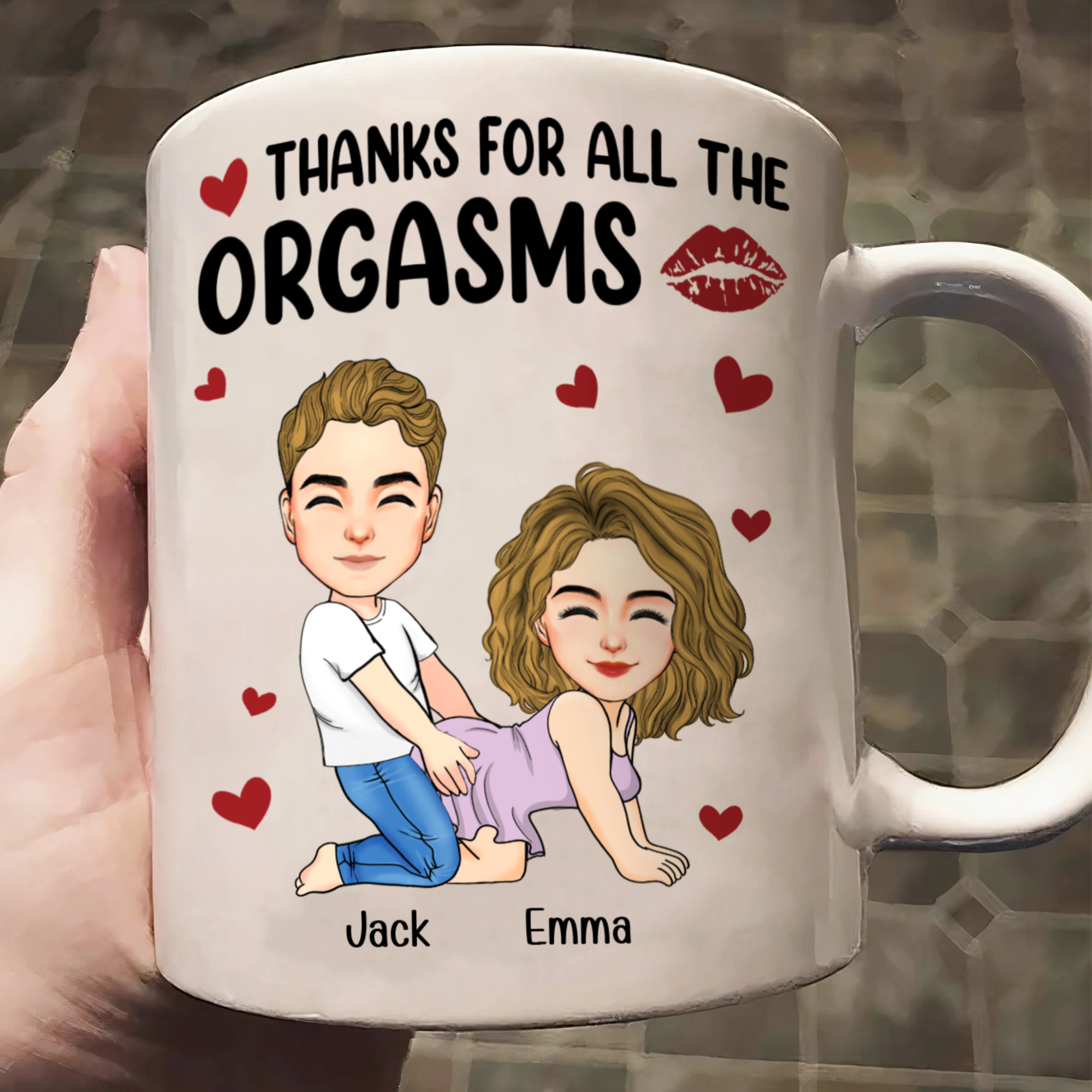 Thanks For All The Orgasms - Couple Personalized Custom Mug - Gift For Husband Wife, Anniversary Pa00