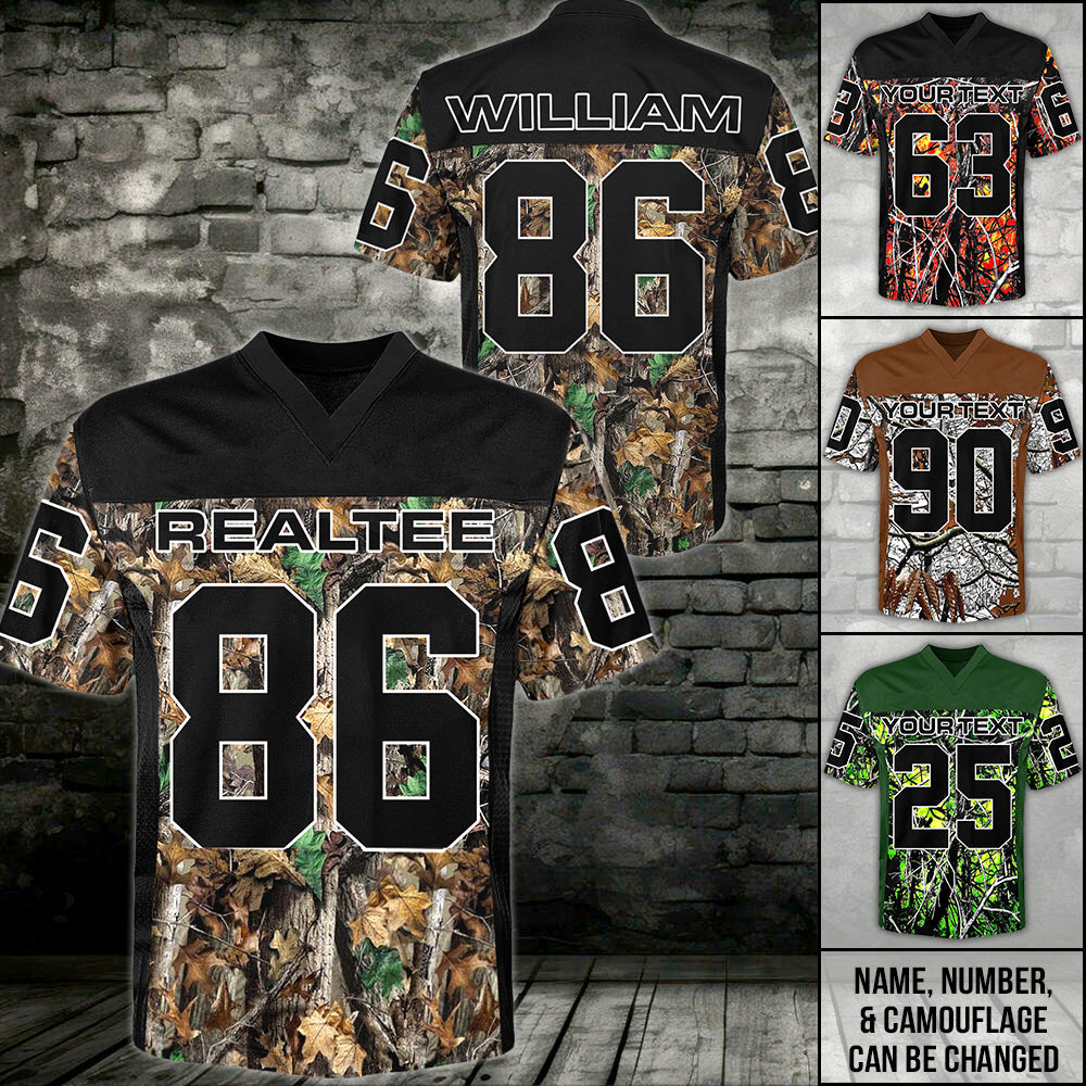 Football Jersey Camo Custom Gift For Deer Hunter Hunting Jersey H2511