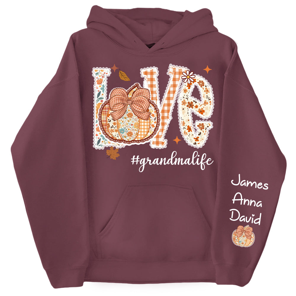 Love Grandma Life - Personalized Autumn Pumpkin Shirt For Grandma Mom NA04 Nh00
