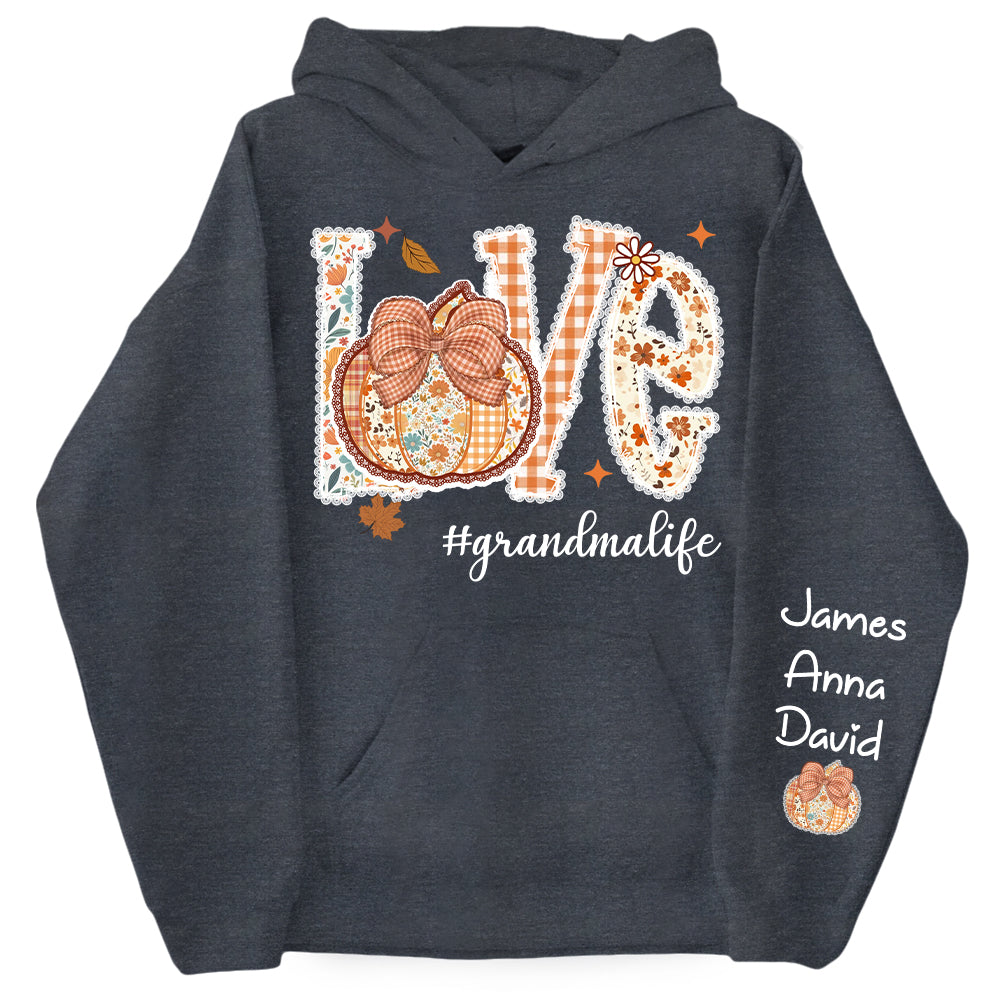 Love Grandma Life - Personalized Autumn Pumpkin Shirt For Grandma Mom NA04 Nh00