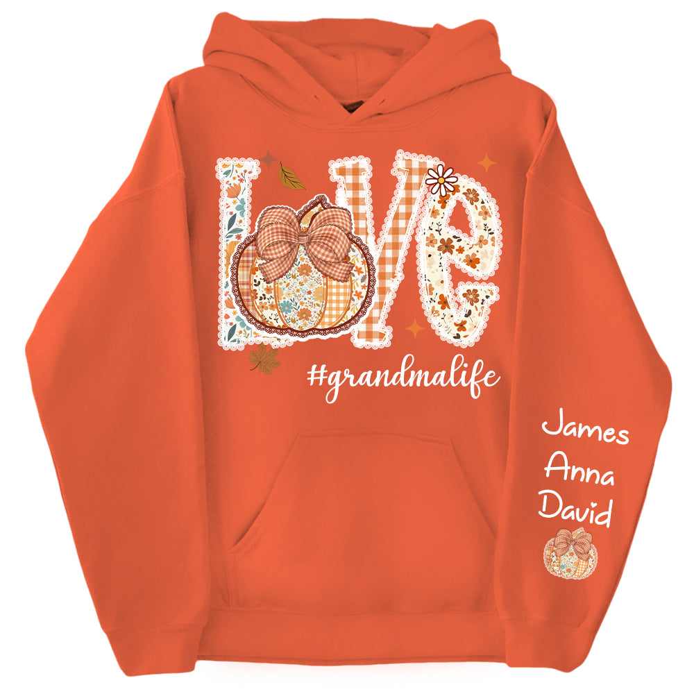 Love Grandma Life - Personalized Autumn Pumpkin Shirt For Grandma Mom NA04 Nh00