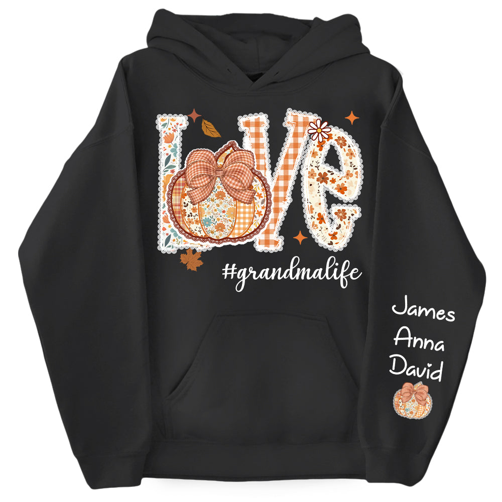 Love Grandma Life - Personalized Autumn Pumpkin Shirt For Grandma Mom NA04 Nh00