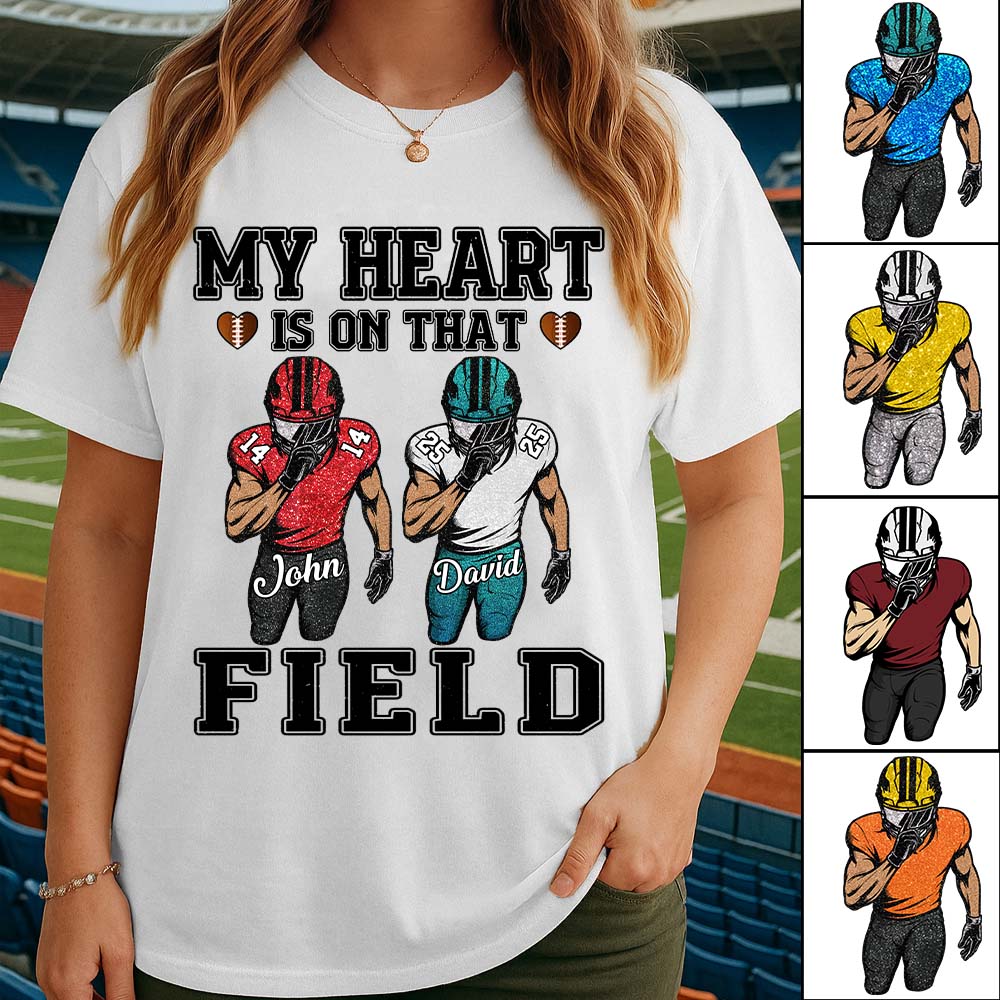 My Heart Is On That Field Custom Football Game Days Shirt Gift For Family Member For Mom Nh00