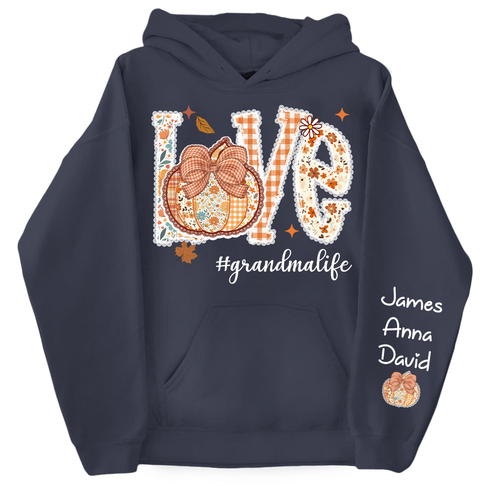 Love Grandma Life - Personalized Autumn Pumpkin Shirt For Grandma Mom NA04 Nh00