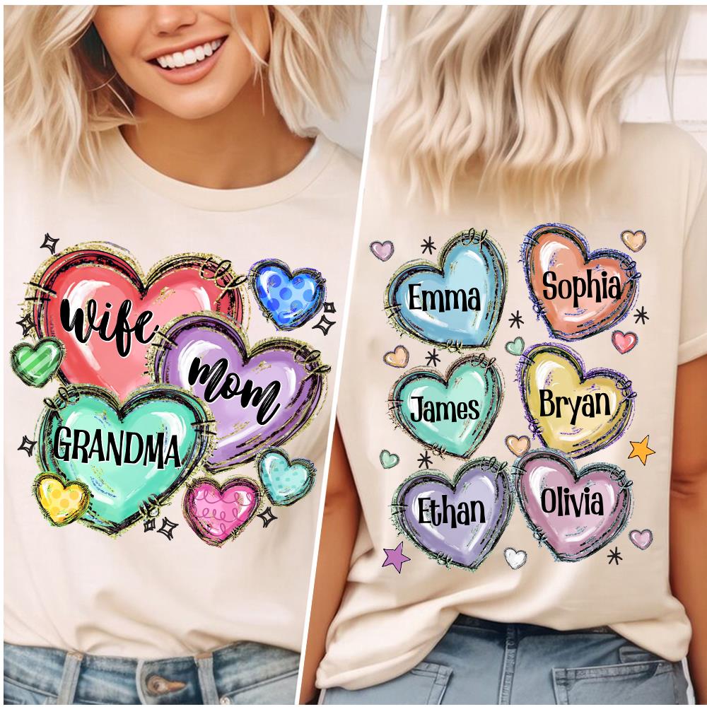 Custom Grandma Sweethearts for Grandmas Shirt - Personalized Shirt Gift For Grandma Nh00