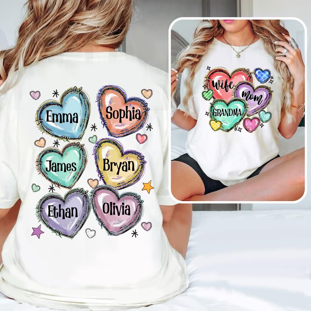 Custom Grandma Sweethearts for Grandmas Shirt - Personalized Shirt Gift For Grandma Nh00