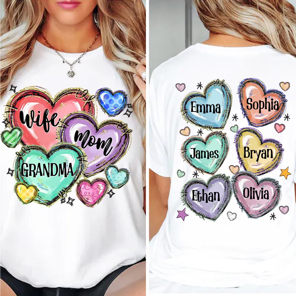 Custom Grandma Sweethearts for Grandmas Shirt - Personalized Shirt Gift For Grandma Nh00