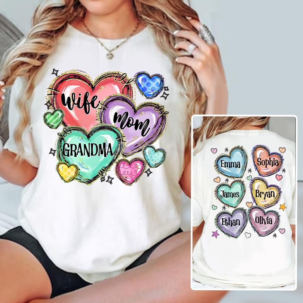 Custom Grandma Sweethearts for Grandmas Shirt - Personalized Shirt Gift For Grandma Nh00