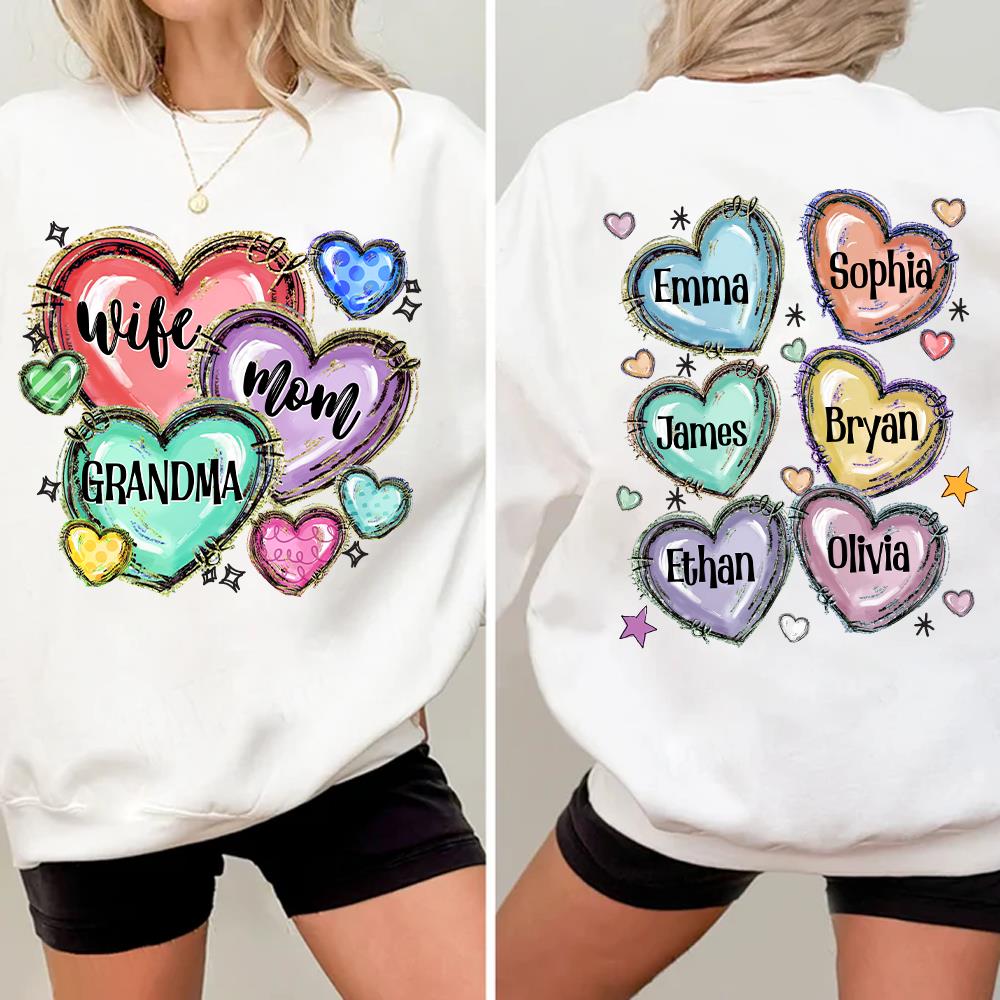Custom Grandma Sweethearts for Grandmas Shirt - Personalized Shirt Gift For Grandma Nh00